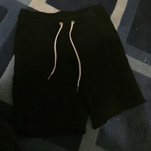 Black tie up shorts