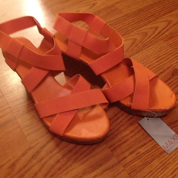 Orange Max Rave Wedge Sandals