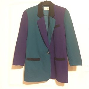 Vintage color-block blazer