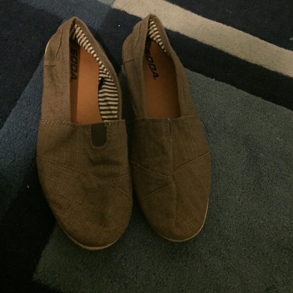 Grey slip ons