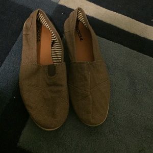 Grey slip ons