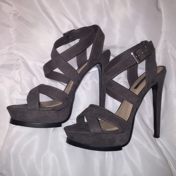 Grey Suede Heels - Picture 2 of 3
