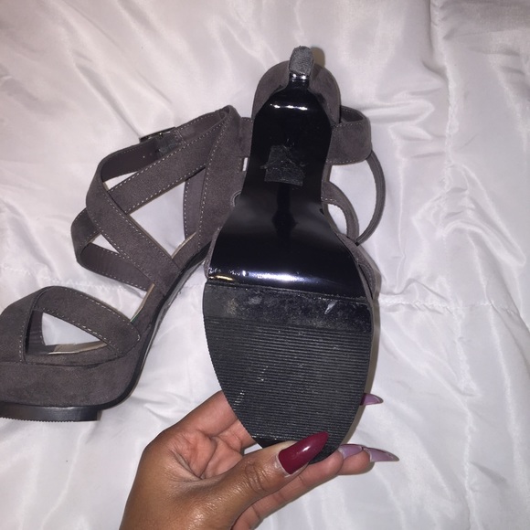 Grey Suede Heels - Picture 3 of 3