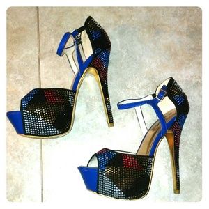 Multi colored sparkle heels