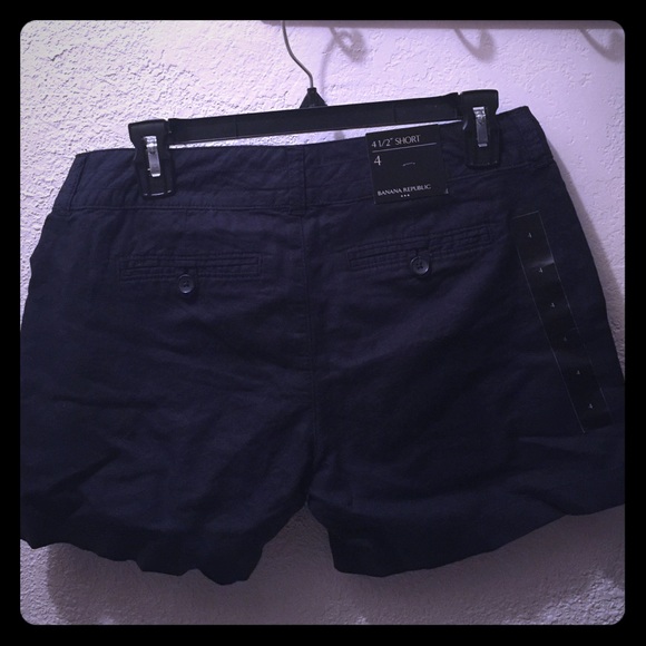 Blue linen shorts