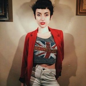 Red Pins and Needles Blazer and Band Tee Bundle