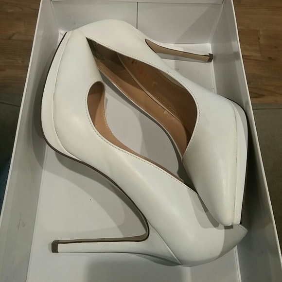 Brand New White Report Heels