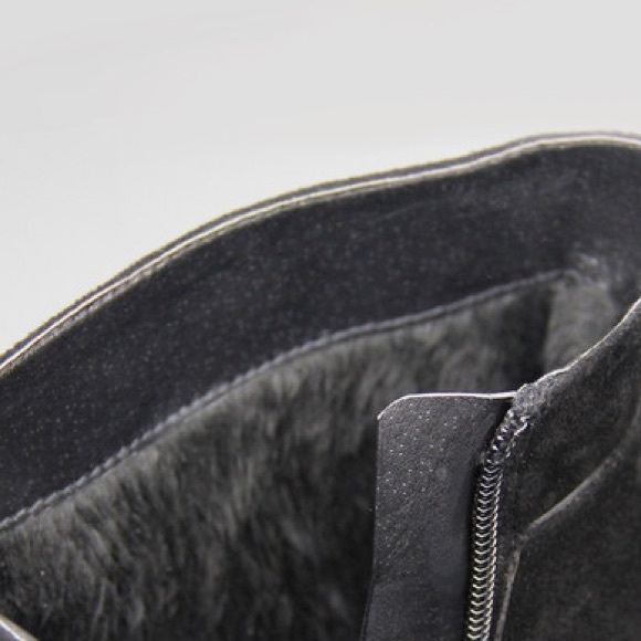 Kids rhinestone buckle zipper wedge boots - Picture 3 of 3