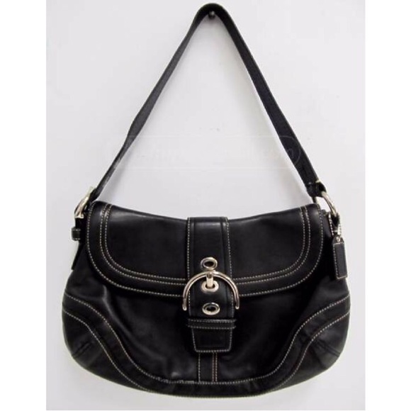 💯 Authentic Coach Black Leather SoHo Hobo Purse