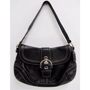 💯 Authentic Coach Black Leather SoHo Hobo Purse
