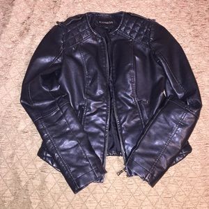 Express faux leather quilted jacket