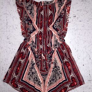 Aztec strapless romper