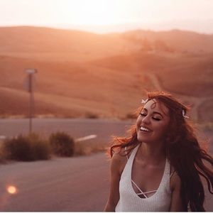 American Apparel Sparkle White Cropped Tank