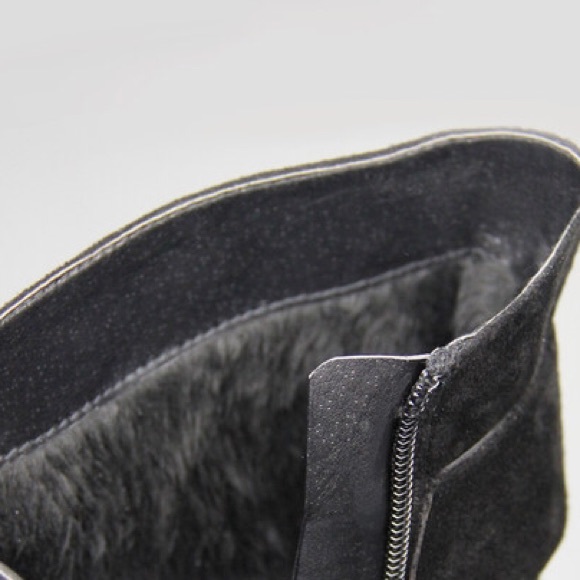 Kids rhinestone buckle zipper wedge boots - Picture 3 of 3