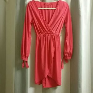 Akira red label faux wrap dress