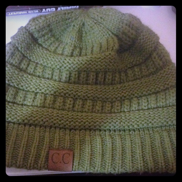 Army green girls beanie