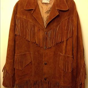 VINTAGE '70s WOMENS SUEDE LEATHER FRINGE JACKET