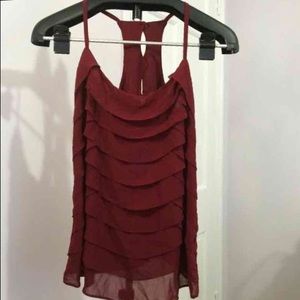 Beautiful maroon/burgundy ruffle top