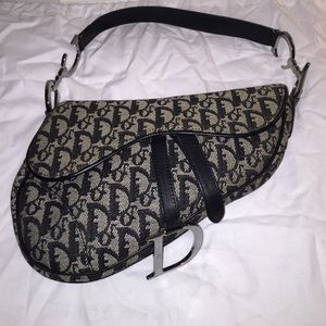 Authentic Christian Dior saddle bag in black