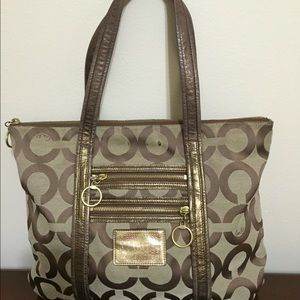 Coach 13826 Poppy Op Art Tote "AS IS"