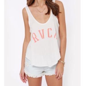 RVCA Department Ivory Print Tank Top