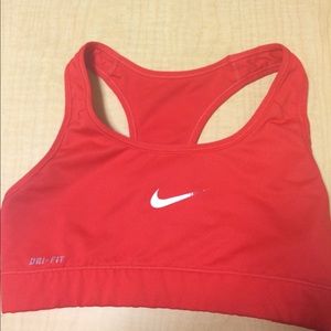 Red Nike sports bra