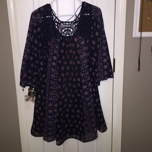 Navy floral boho dress