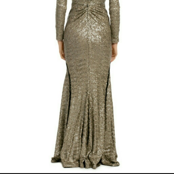 Z Spoke Zac Posen Gold Sequin Gown - Picture 4 of 4