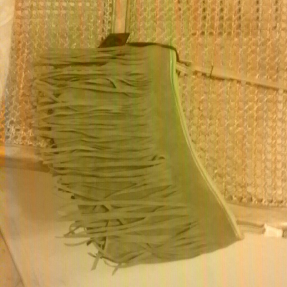 Leather fringe purse