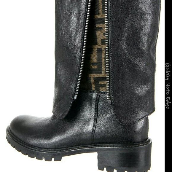 SOLD OUT !!! NEW !!  FENDI Zucca Zipper boots 37.5 - Picture 3 of 4