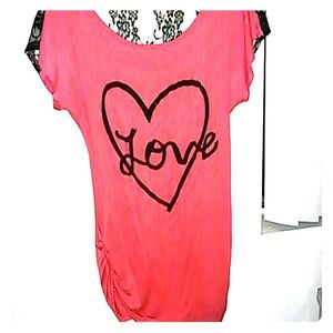 Prited blouse, salmon color