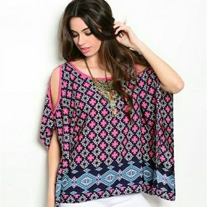 Multicolored loose top