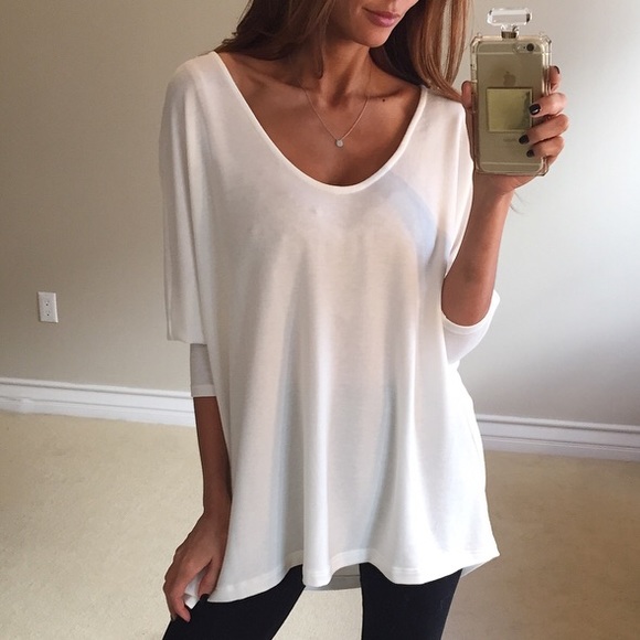 • SOLD • Soft White Dolman Top M - Picture 4 of 4