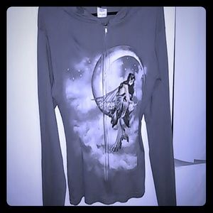 Zip-up hoodie, gray, fairy