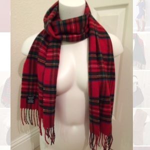 Soft Red Tartan Green Plaid Scarf