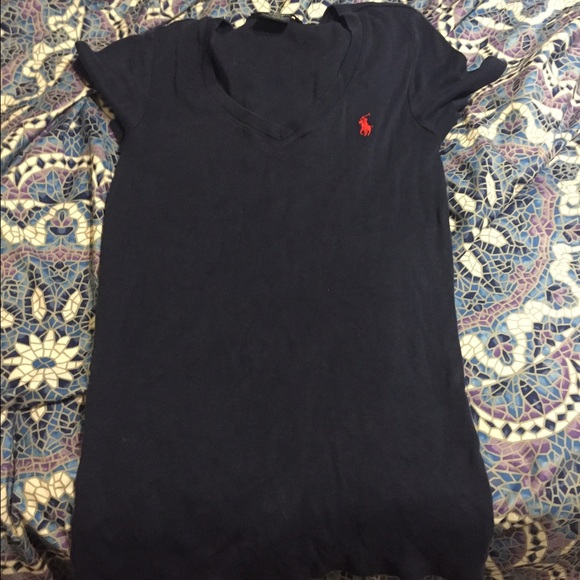 Navy blue polo v neck