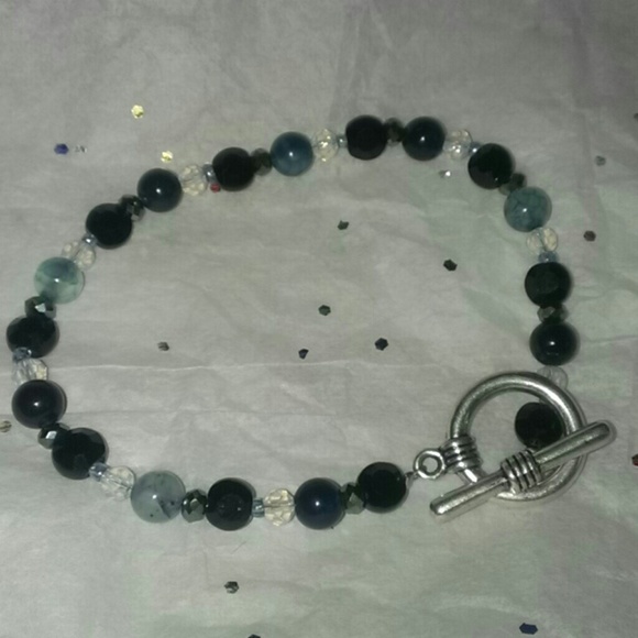 Handmade glass bead toggle bracelet