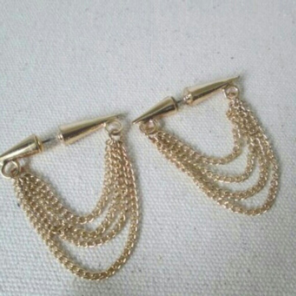 Gold Spiked Chain Earrings