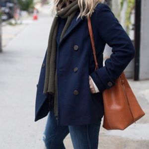 Lands End Navy Blue Peacoat
