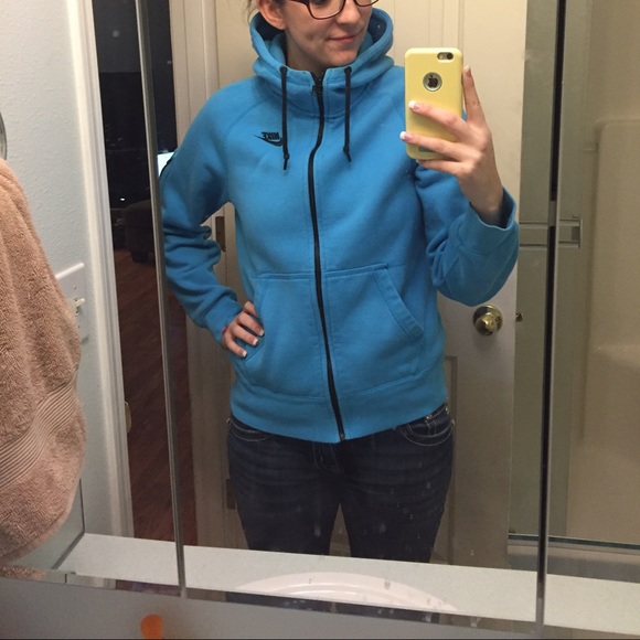 Blue and Black nike zip ups