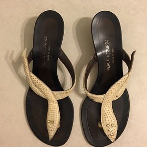 Perla Azzurra Snakeskin Sandals