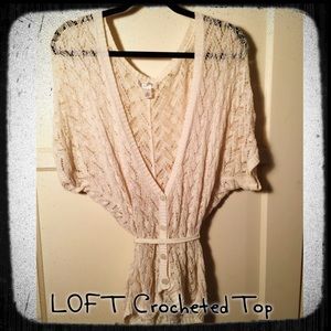 Ann Taylot LOFT crocheted top, Small