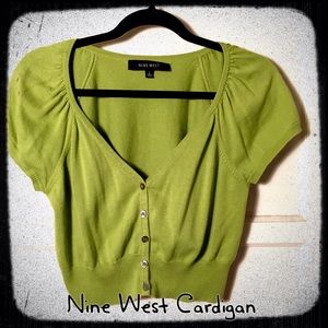 Nine West Lime short sleeve cardigan, Large