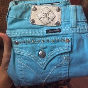 Aqua Blue Miss Me Skinny Jeans