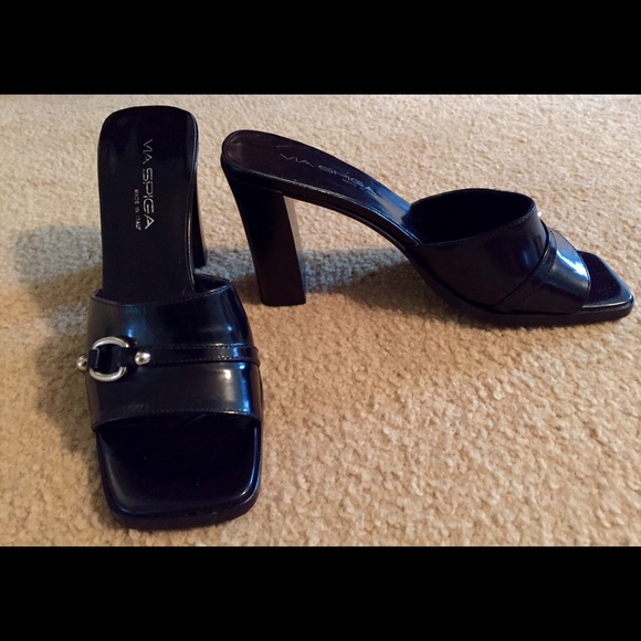 Via Spiga black leather heels size 8N - Picture 1 of 4