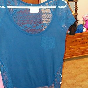 Laced short sleeve shirt