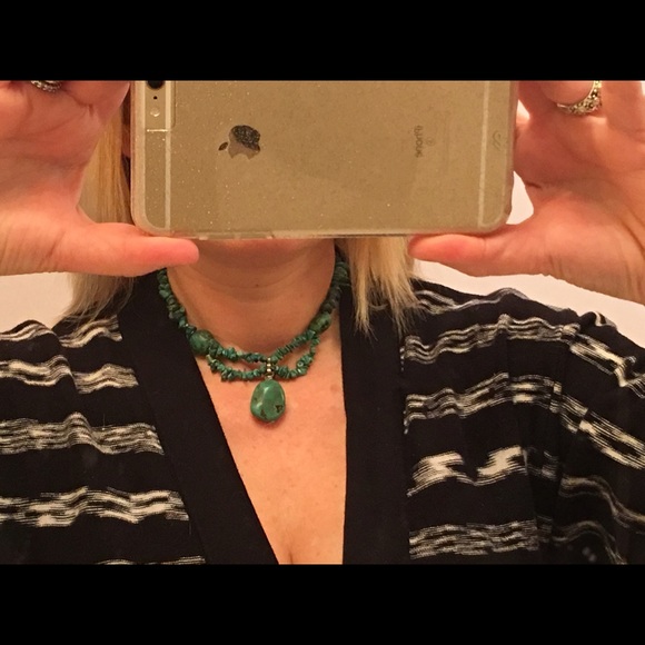 Genuine turquoise and silver southwest necklace - Picture 4 of 4