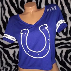 VS PINK Indianapolis Colts Crop Jersey Tee (small)