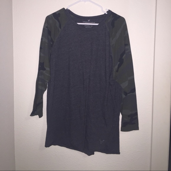 American Eagle Camo Baseball Shirt