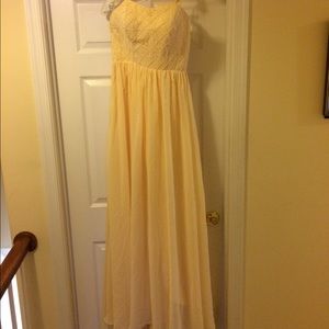 Yellow Celeb long ball gown/ prom dress